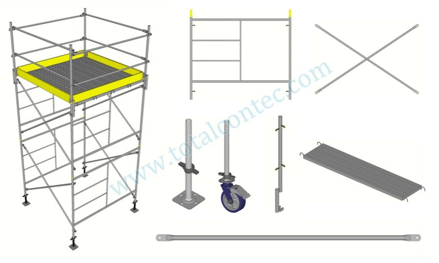 Galvanized Euro License Scaffolding Scaffolds Plate H Frame Construction 5-6 Heavy Duty